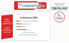 webapplicatie, aanmelden, opgeven, reserveren, nieuws engine, berichten, forum, php, mysql, css, xhtml met: Website Verbiest-LAN 2004